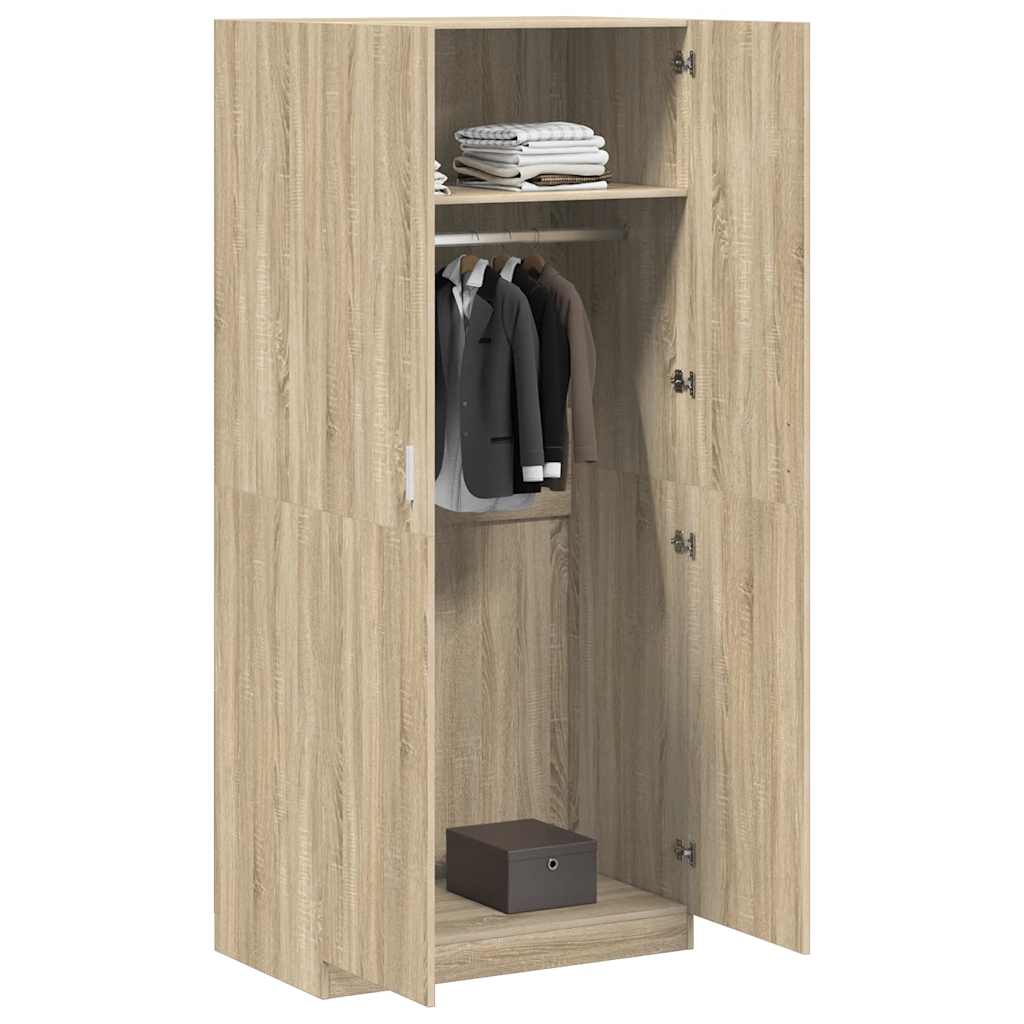 Kleiderschrank Weiß 90x52x200 cm Holzwerkstoff