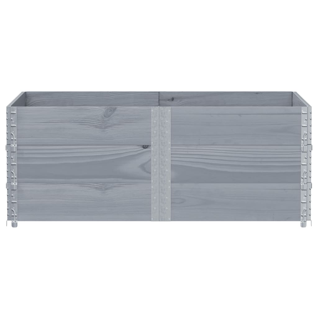 Paletten-Aufsatzrahmen Schwarz 80x60 cm Massivholz Kiefer