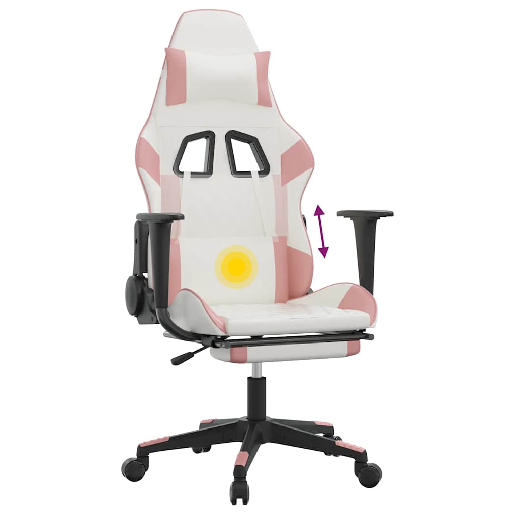 Gaming-Stuhl mit Massagefunktion Schwarz und Blau Kunstleder