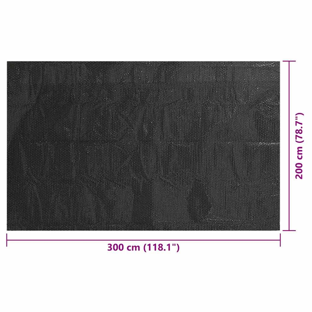 Solar Poolabdeckung 1000 x 500 cm 110 μm Quadratisch PE Schwarz