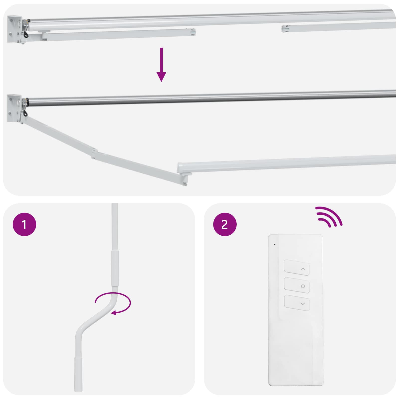 Elektrisches Markisenrahmen Weiß 2,5 x 2 m Stahl