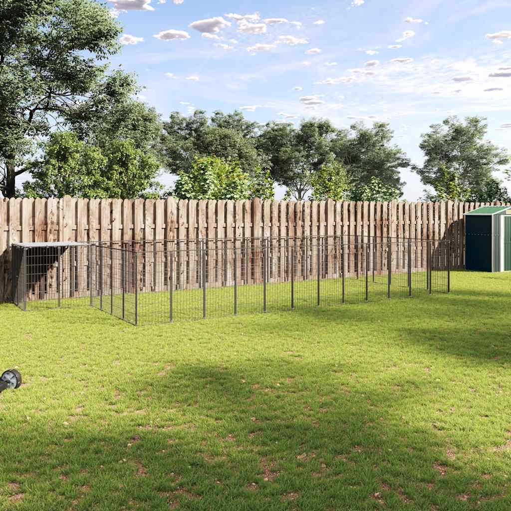 Hundezwinger Schwarz 4,84 m² Stahl
