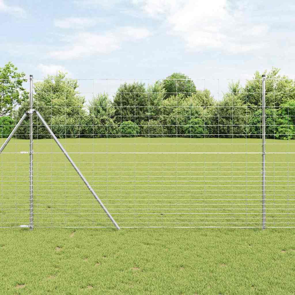 Ground Fix Geschweißter Drahtzaun 25 x 0,8 m Silber Netz