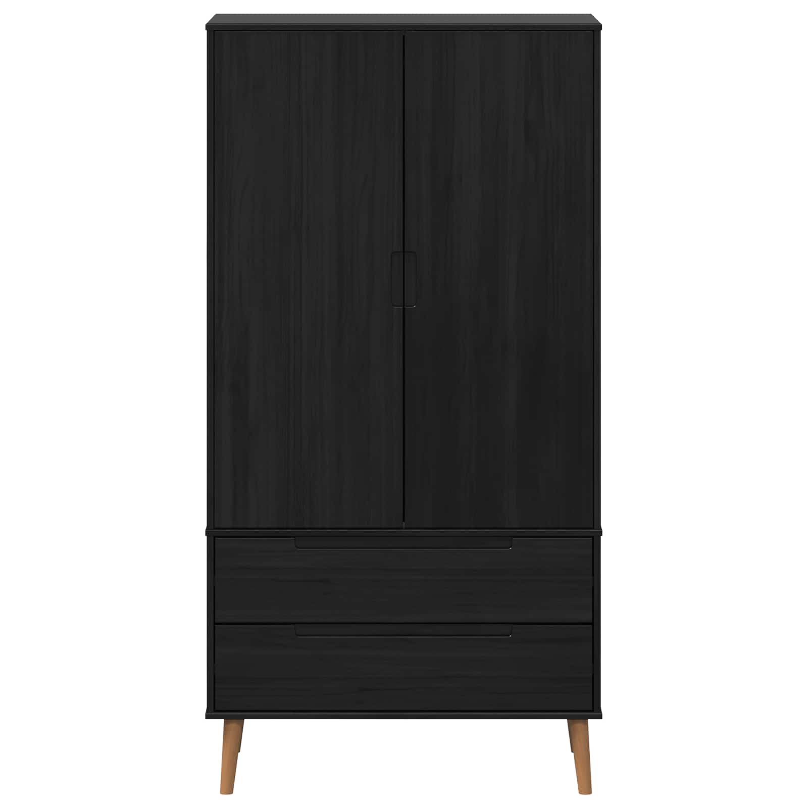 Kleiderschrank MOLDE Braun 90x55x175 cm Massivholz Kiefer