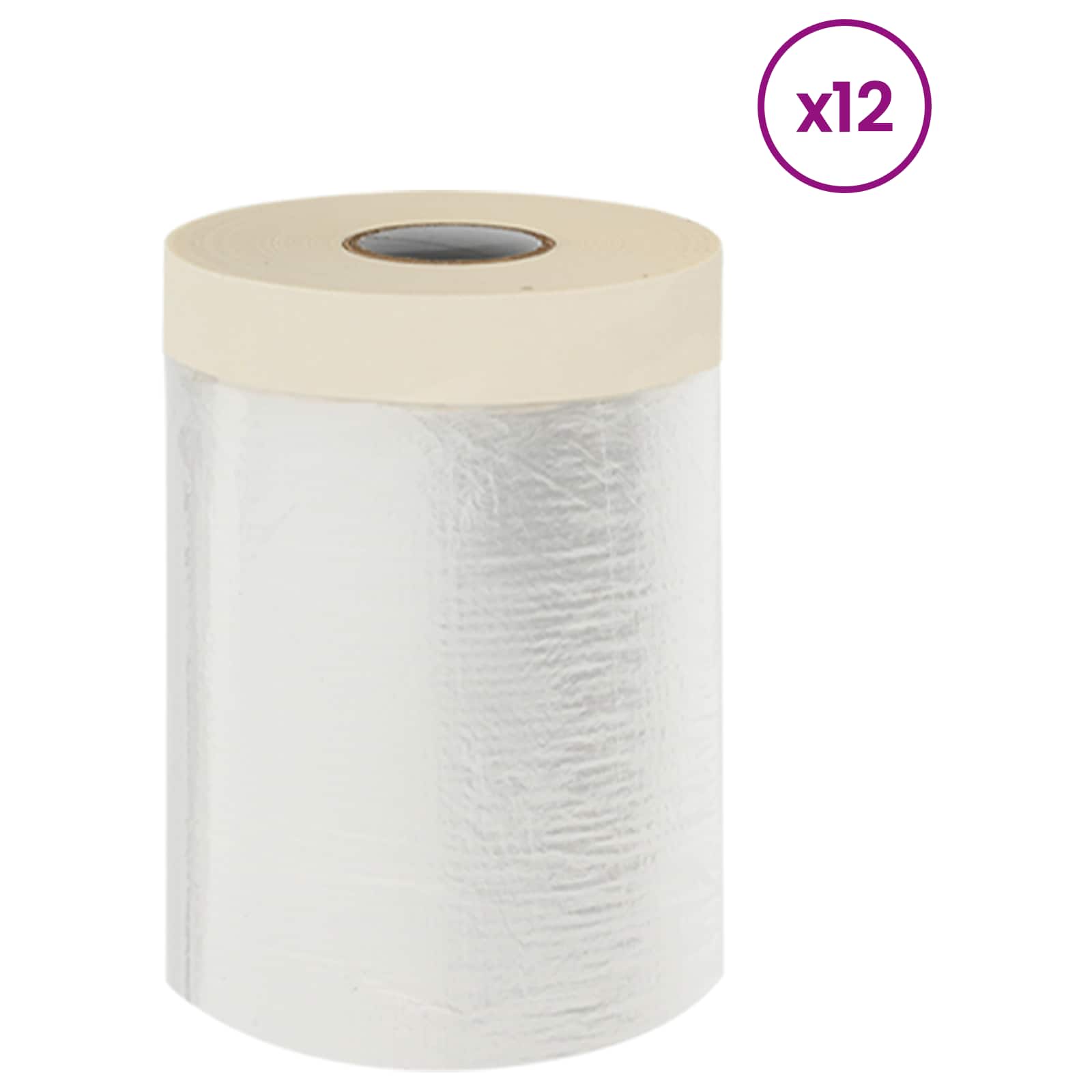 Staubschutzfolie mit Klebeband 6 pcs Transparent 30 x 3300 cm