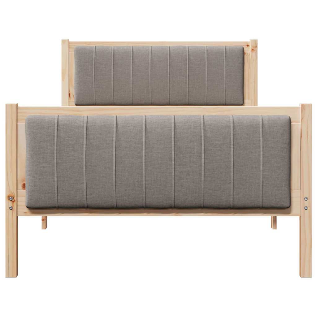 Bettgestell Braun und hellgrau 200 x 200 cm Massivholz Kiefer