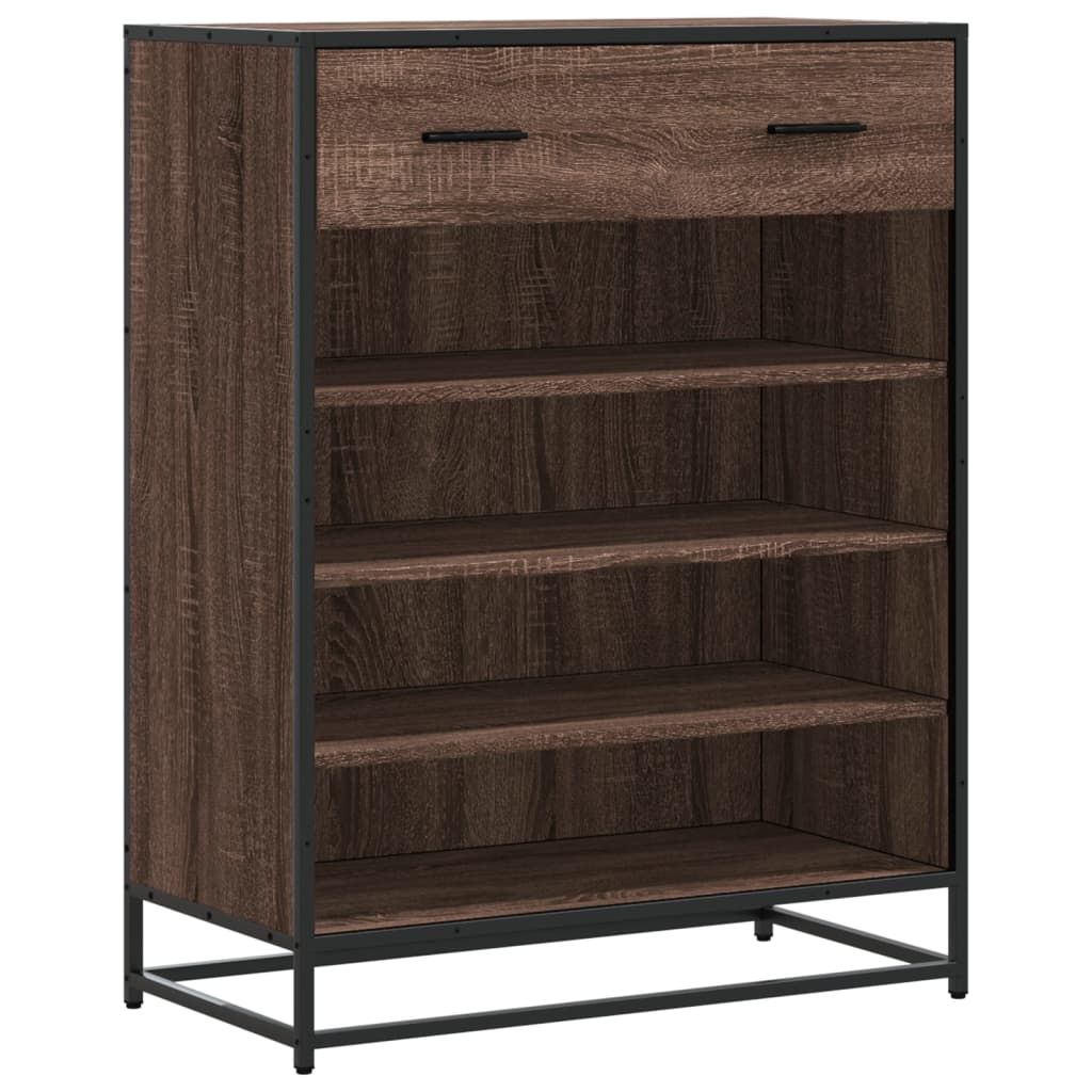 Schuhschrank Schwarz 75x38x97,5 cm Holzwerkstoff Metall