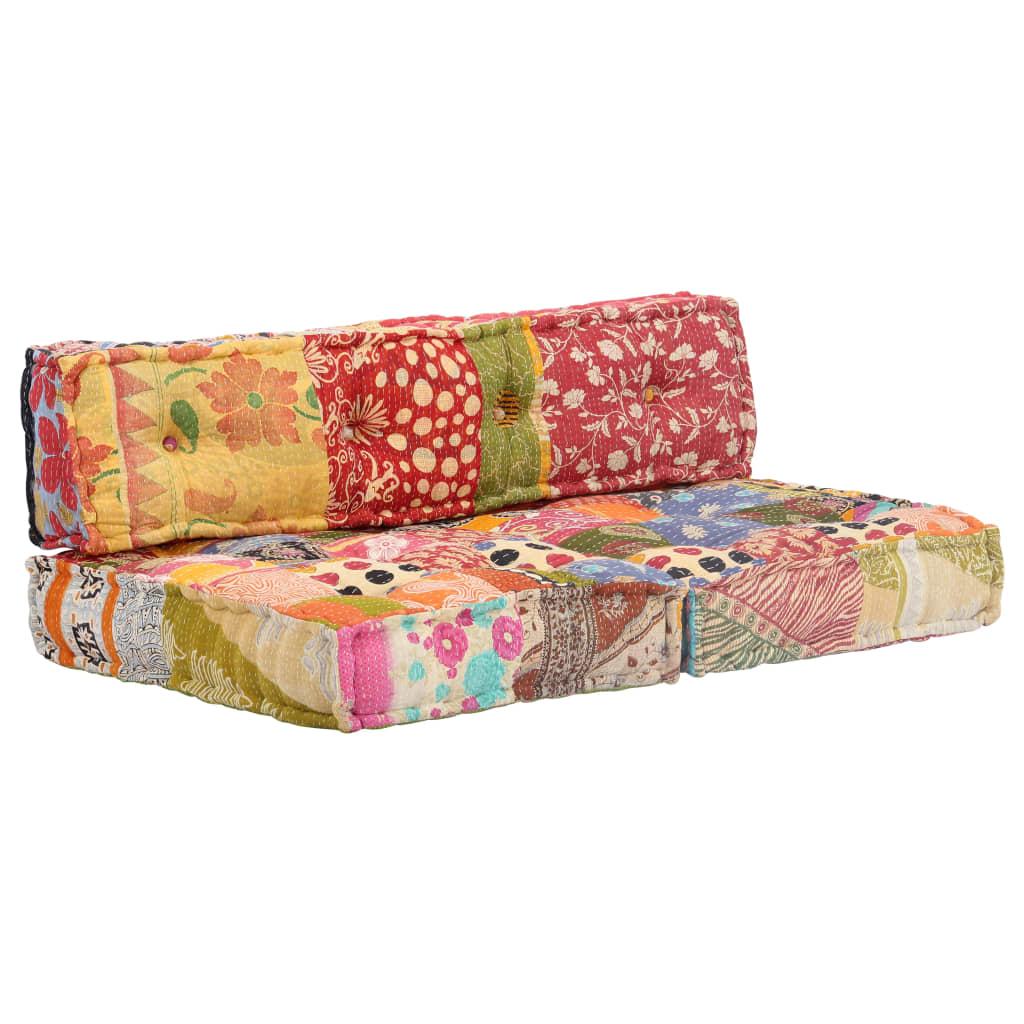 2-Sitzer Modularer Pouf Patchwork Stoff