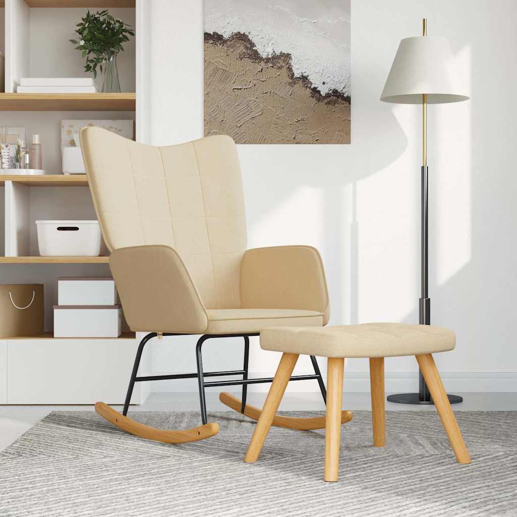 Schaukelstuhl Taupe Stoff