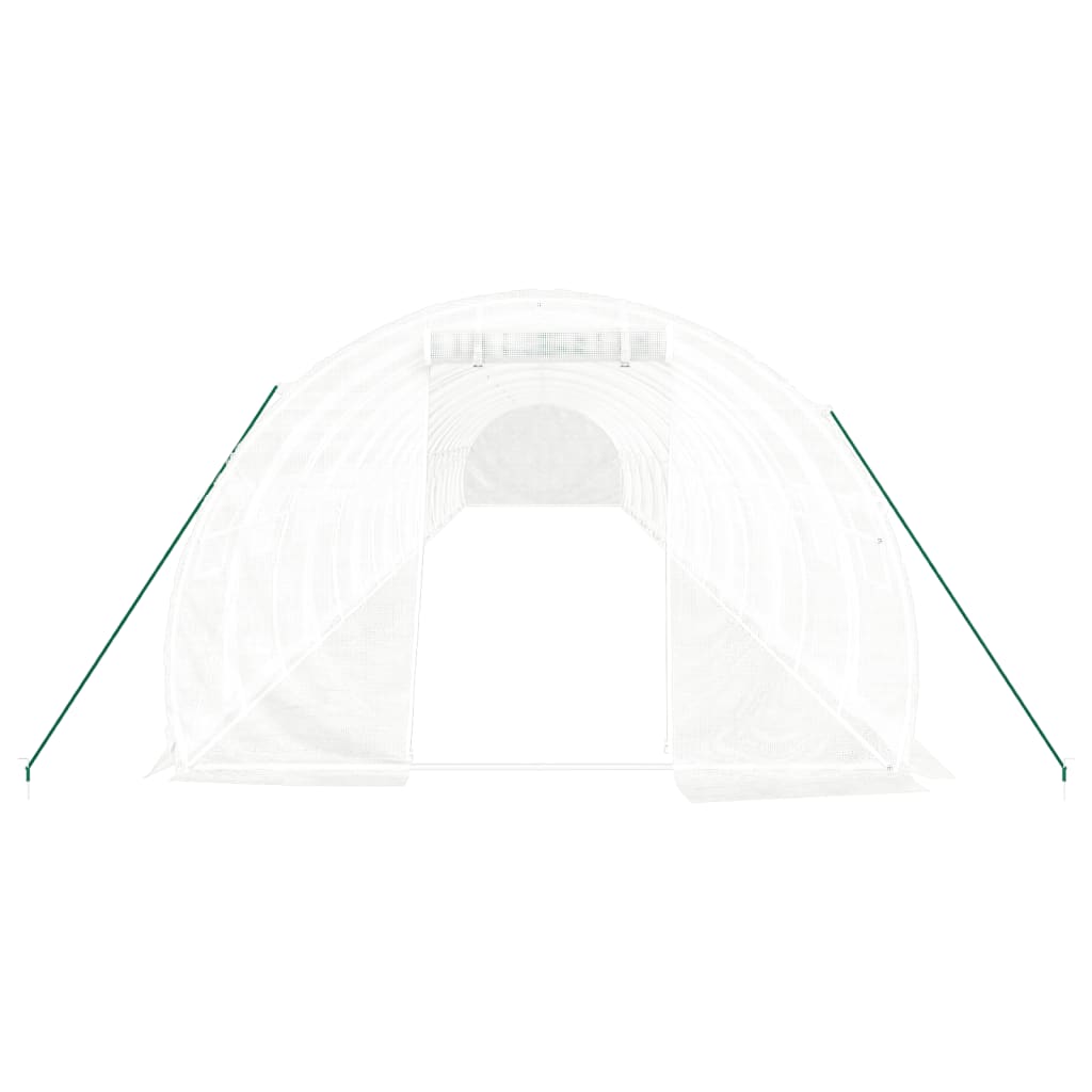 Gewächshaus mit Stahlrahmen Grün 48 m² 16x3x2 m