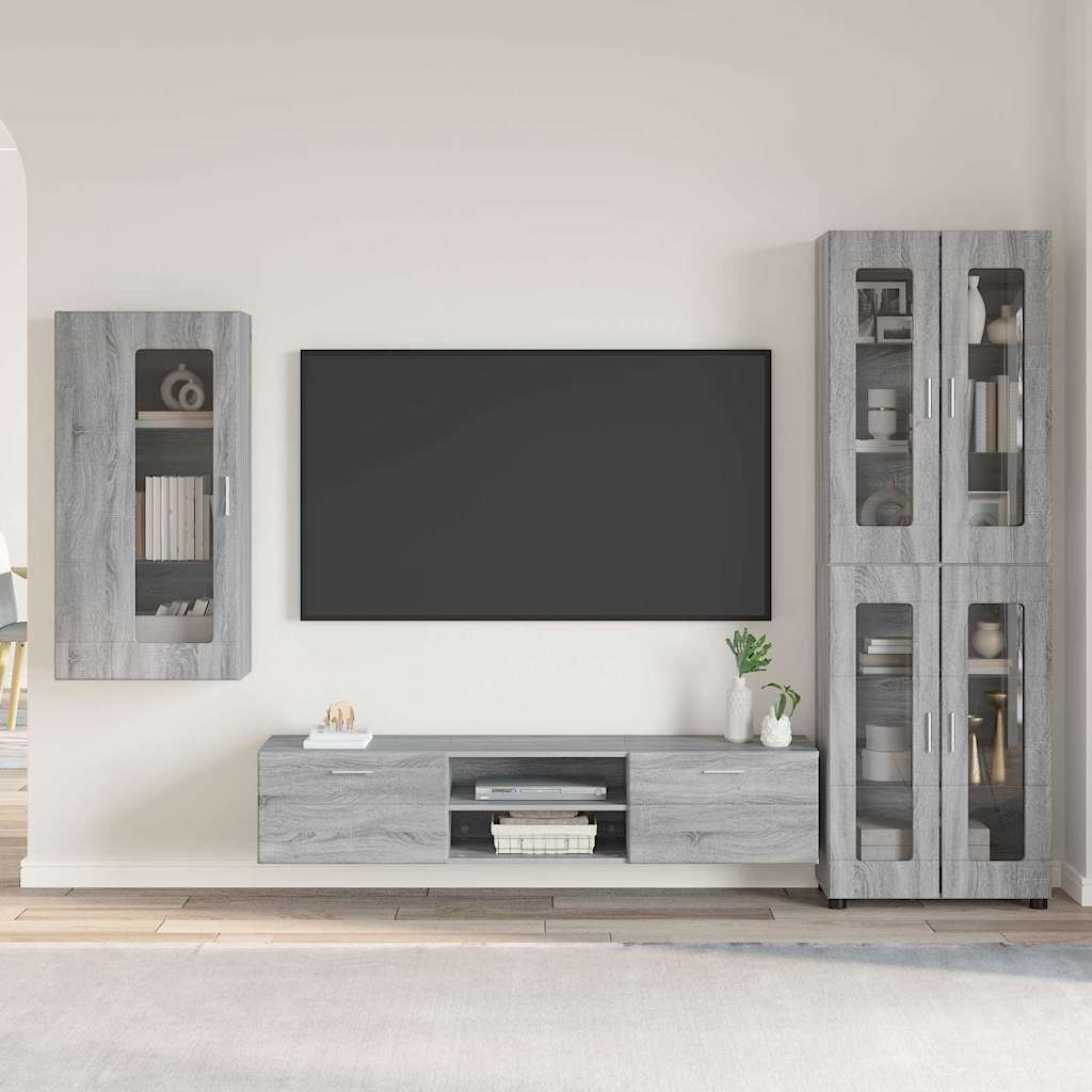 Highboard mit Regal FLORIN Weiß 60 x 35 x 182 cm Holzwerkstoff
