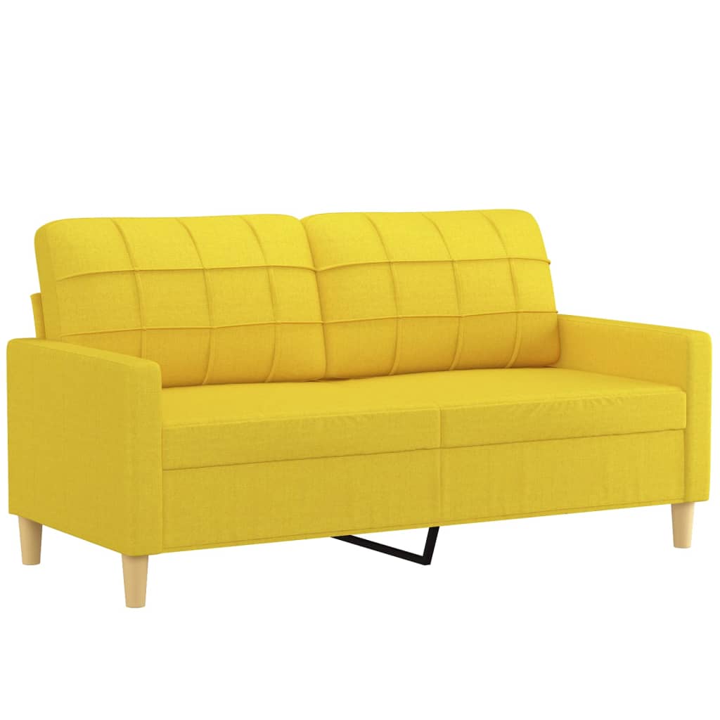 2-Sitzer-Sofa mit Zierkissen Braun 120 cm Stoff