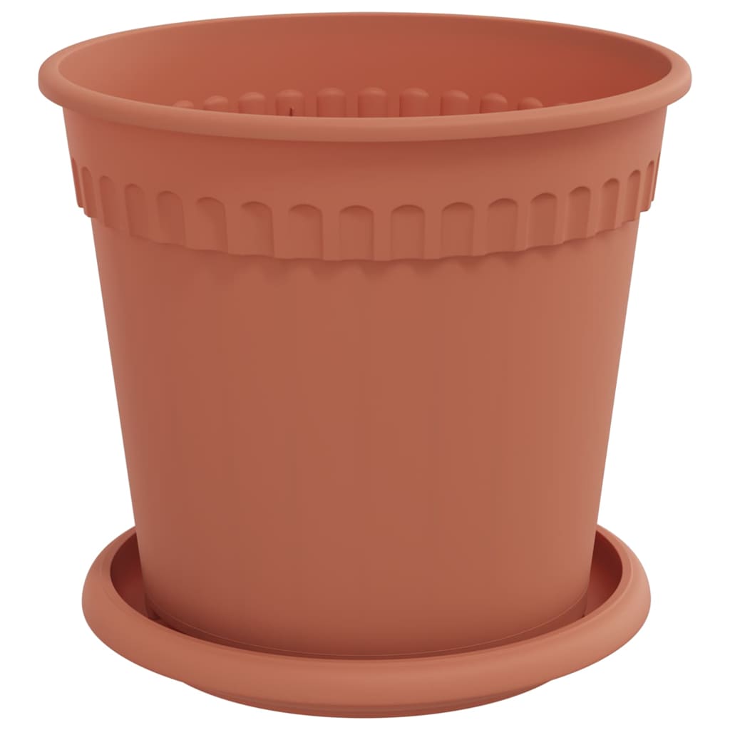 Blumentöpfe 6 pcs Ziegelrot Ø 12,5 x 10 cm Kunststoff