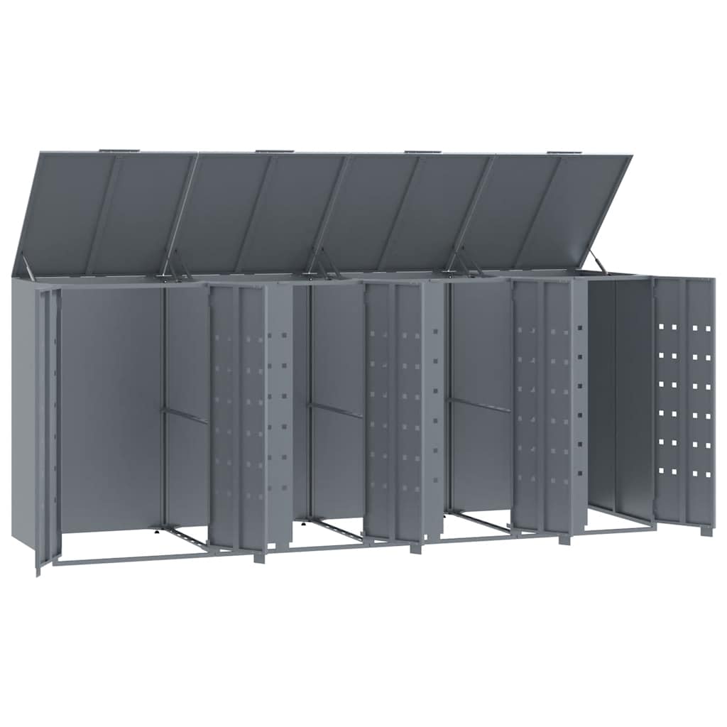 Mülltonnenbox für 2 Tonnen Schwarz 138x79x117 cm Stahl