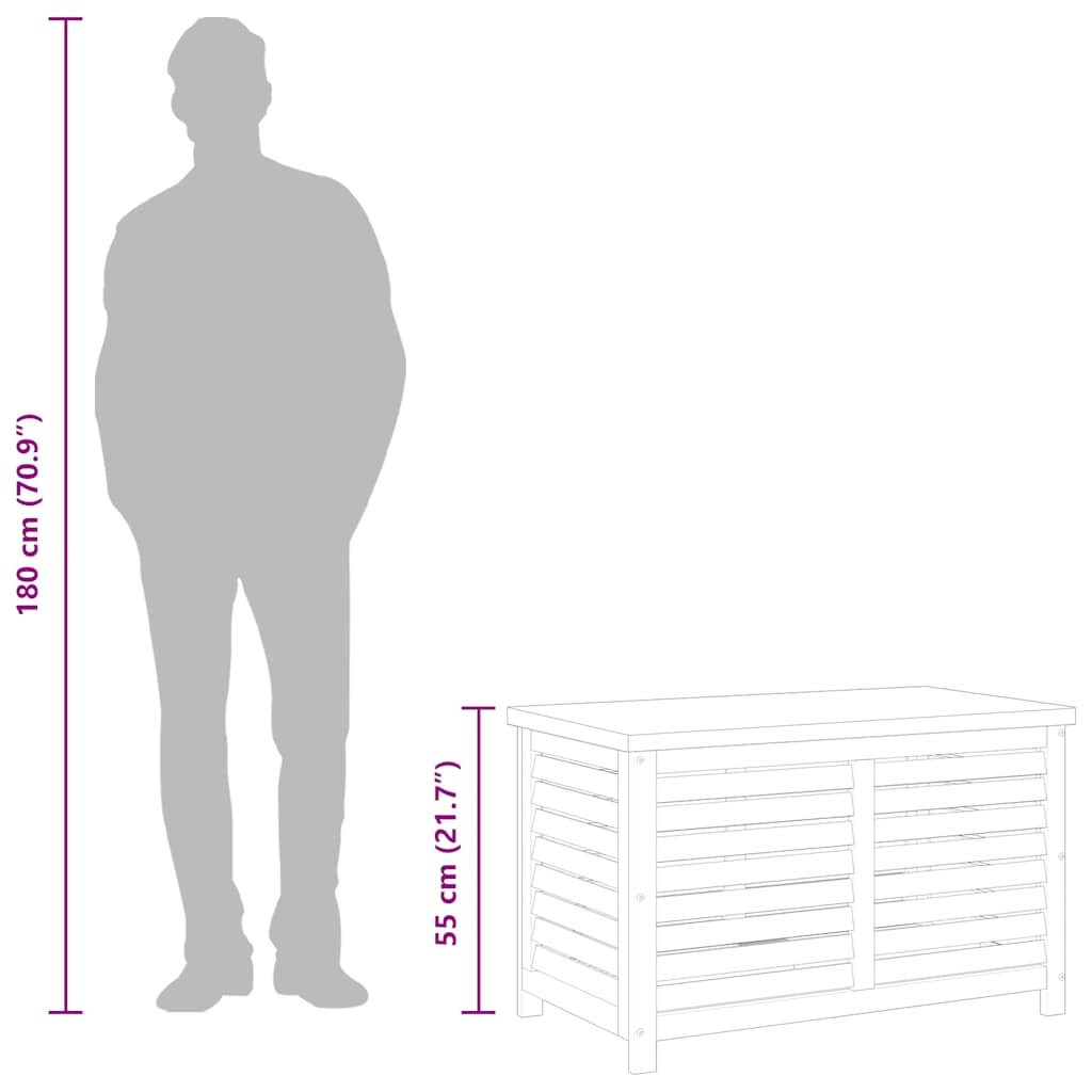 Gartenbox 60x50x55 cm Massivholz Eukalyptus