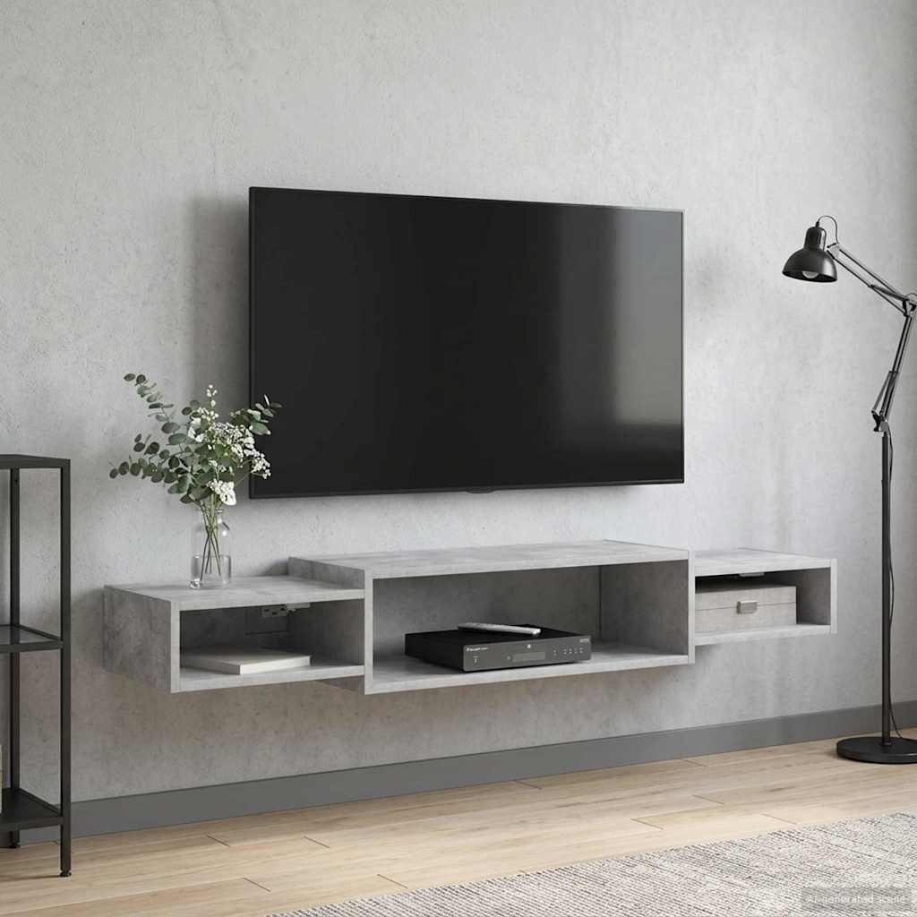 Wandmontierter TV-Schrank Wandhalterung Weiß 140 x 28 x 21 cm