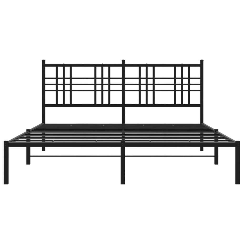 Bettgestell mit Kopf- und Fußteil Metall Schwarz 90x200 cm