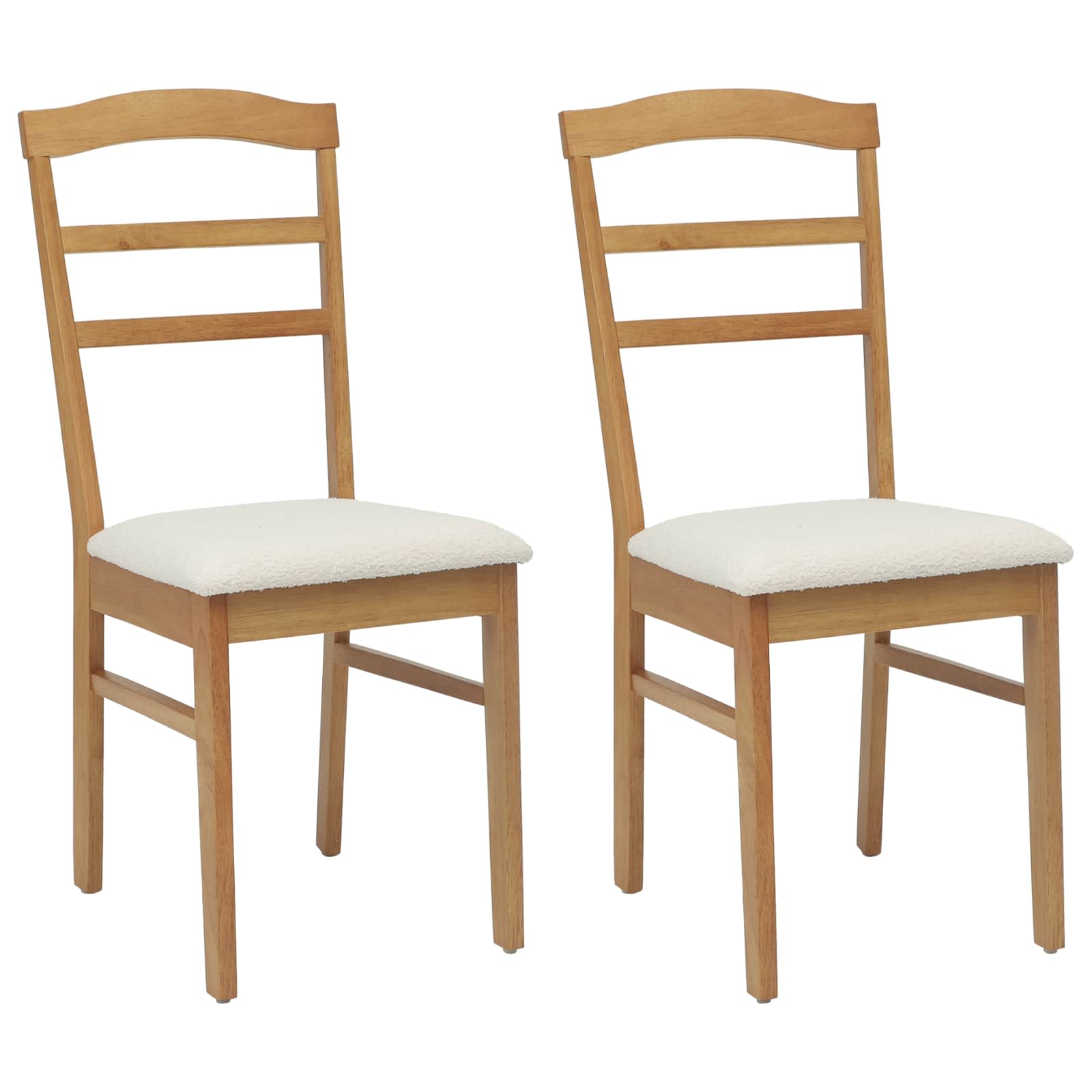 Esszimmerstuhl 2 pcs Hellbraun und hell Massives Gummiholz