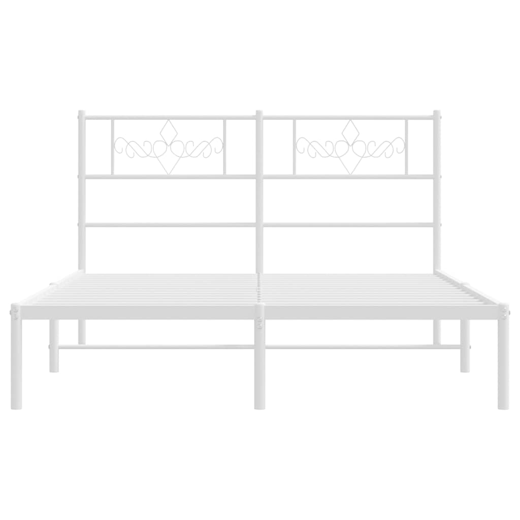 Bettgestell mit Kopfteil Metall Schwarz 100x190 cm