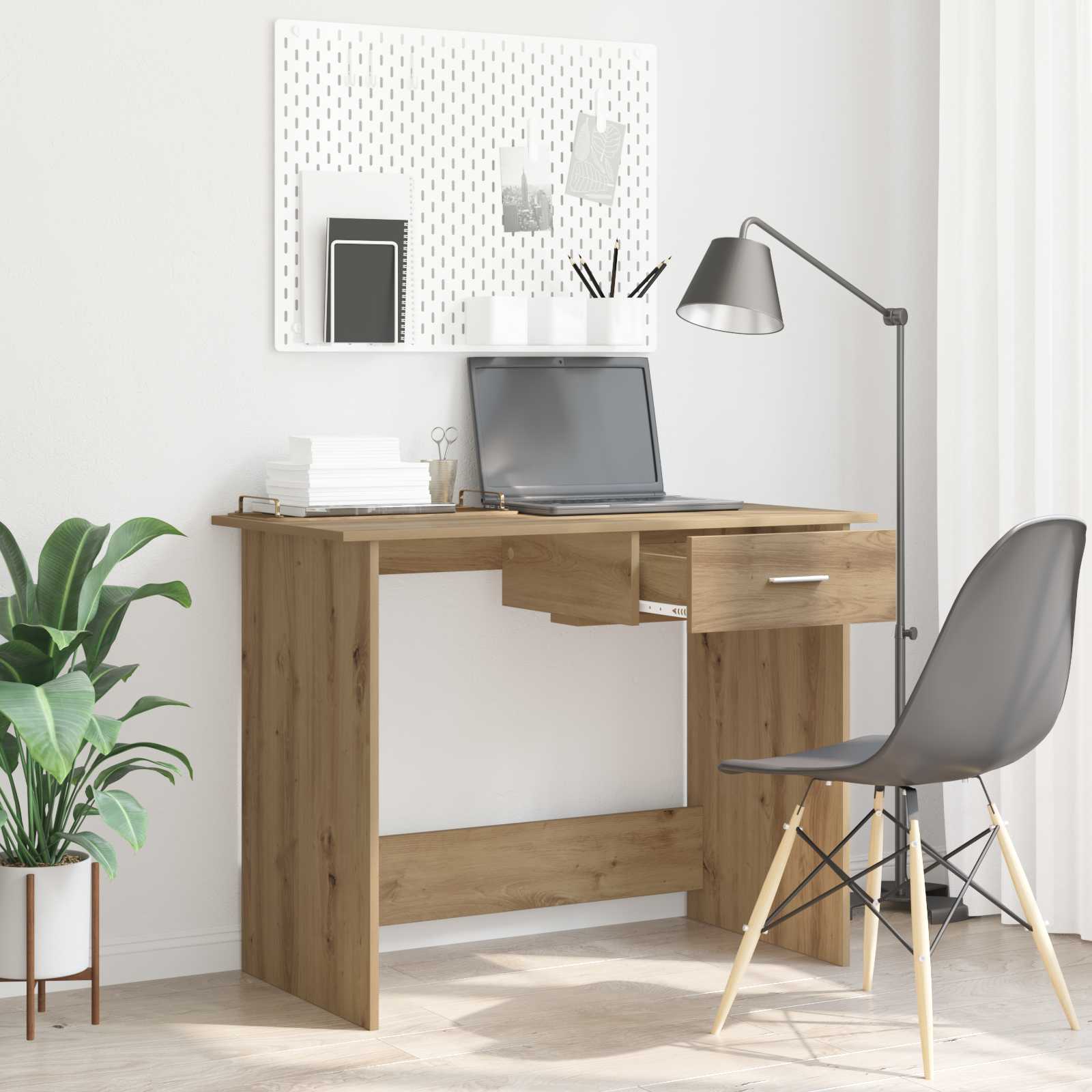 Schreibtisch Weiß 100x50x76 cm Holzwerkstoff