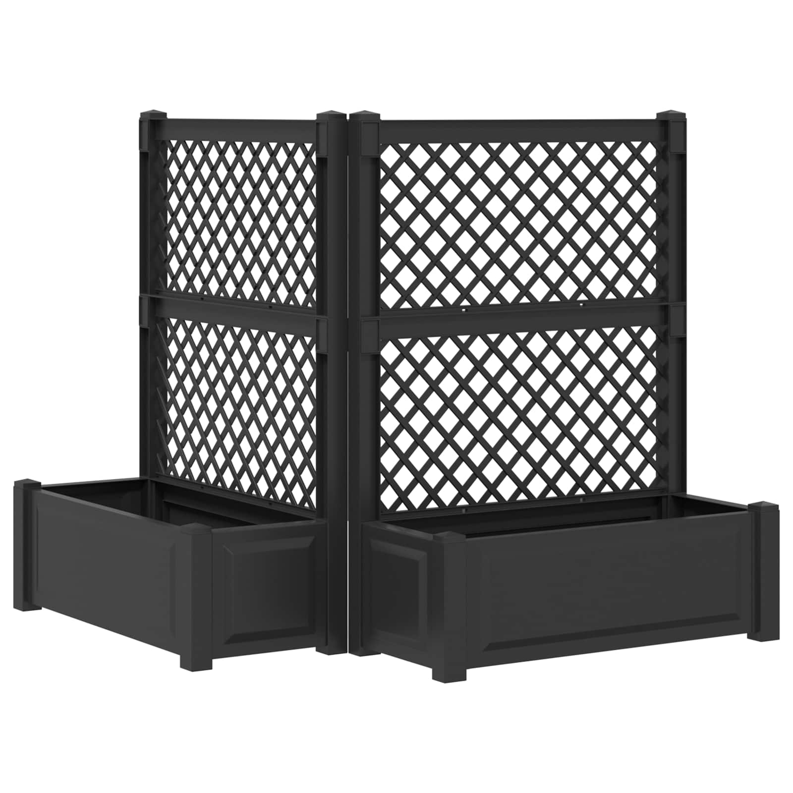 Großer Pflanzer mit Rankgitter Weiß 99,5 x 43 x 133,5 cm PP