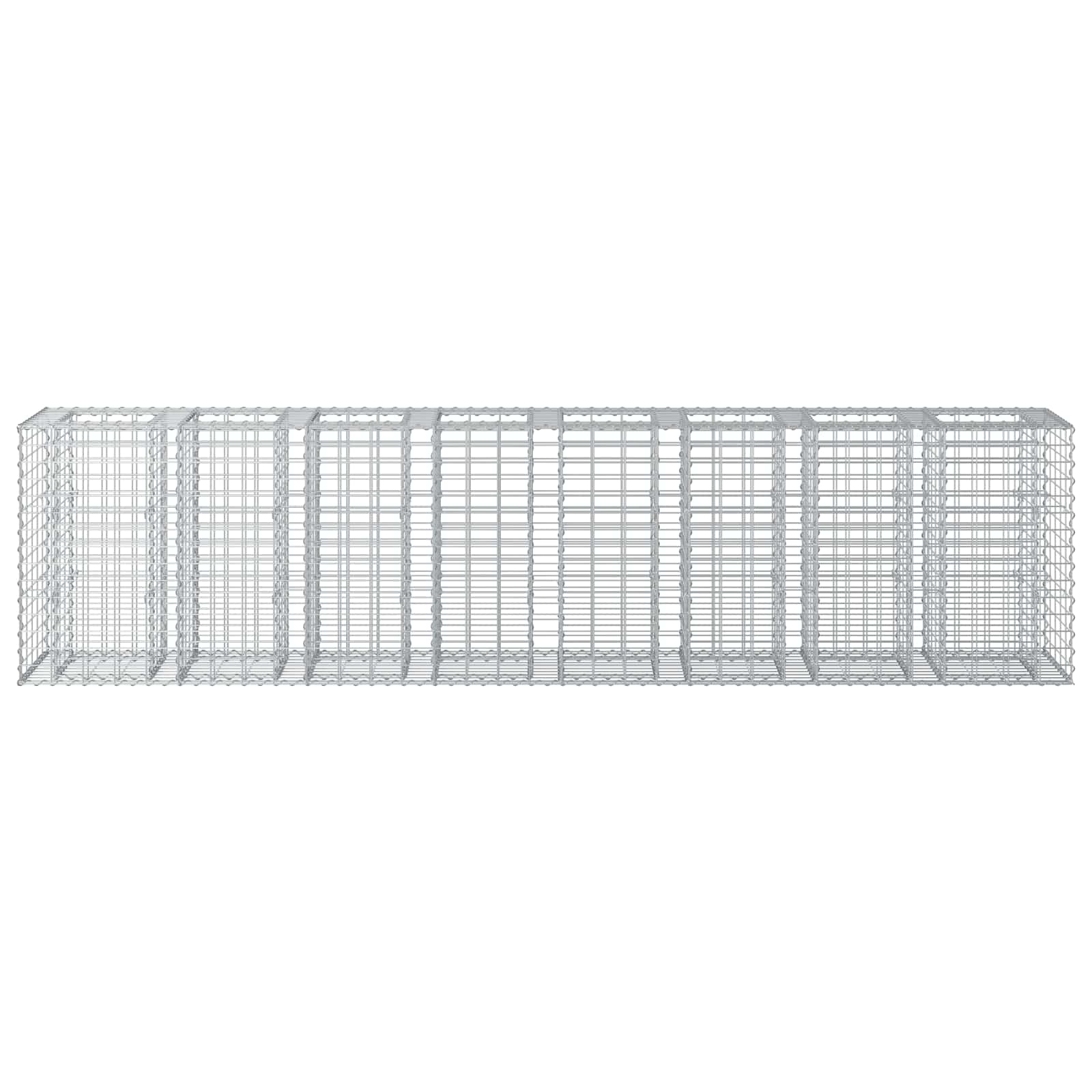 Gabionen Hochbeet 2 pcs Silber 260 x 60 x 55 cm