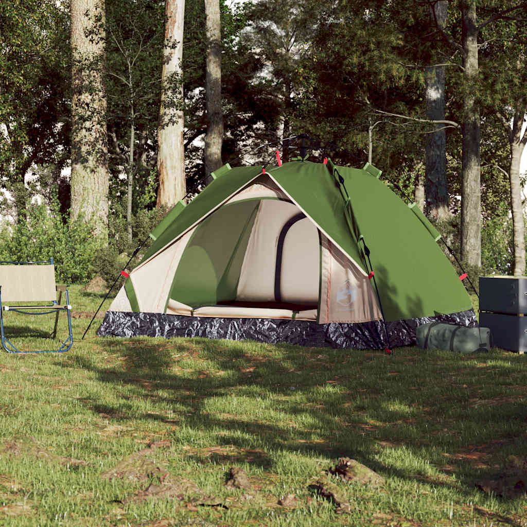 Kuppel-Campingzelt 2 Personen Grün Quick Release