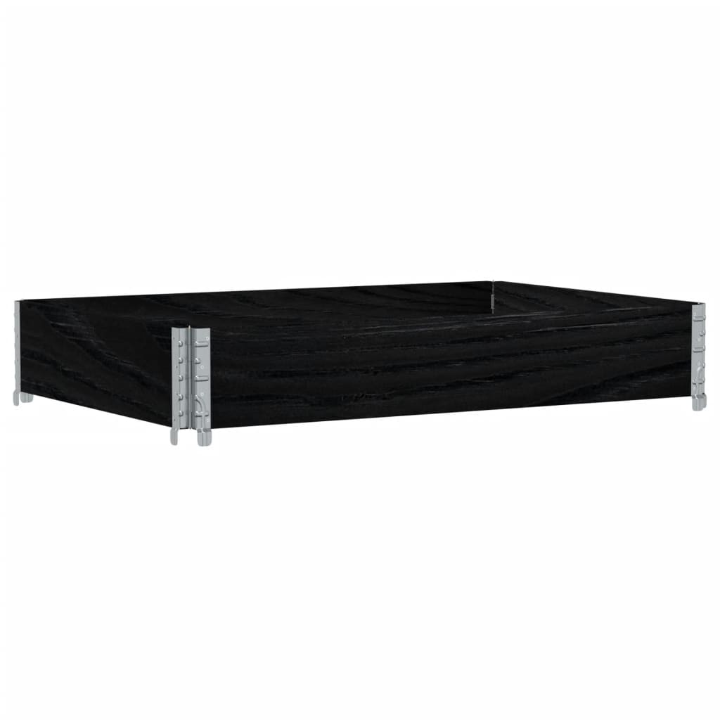 Paletten-Aufsatzrahmen Schwarz 80x60 cm Massivholz Kiefer