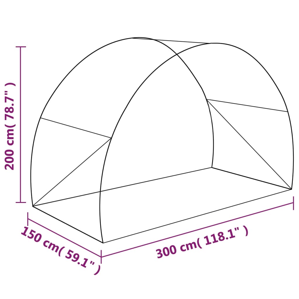 Gewächshaus 4,5 m² 300x150x200 cm