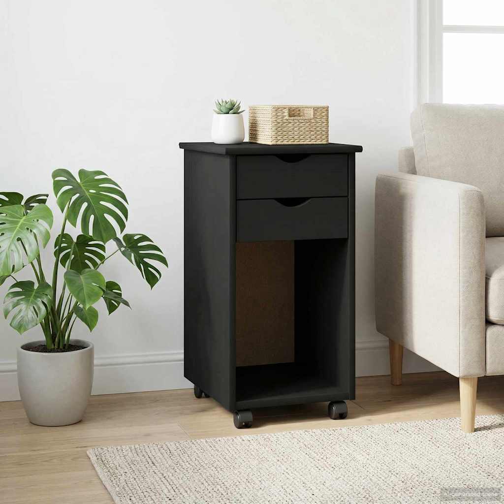 Rollschrank Honigbraun 34 x 39 x 65,5 cm Massives Kiefernholz
