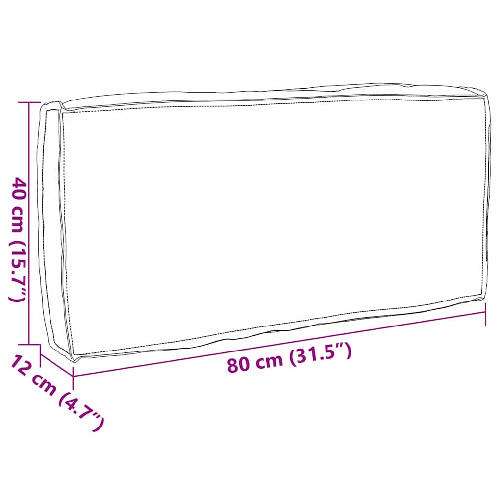 Kissen Anthrazit 80 x 40 x 12 cm Oxford-Stoff