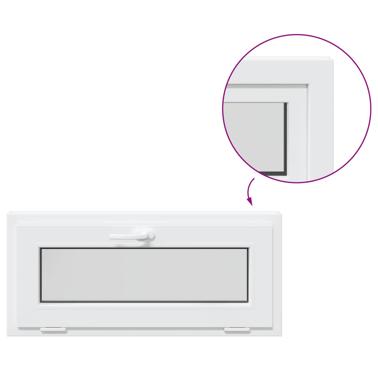Kellerfenster RISOR 60 x 40 cm PVC und Glas Weiß