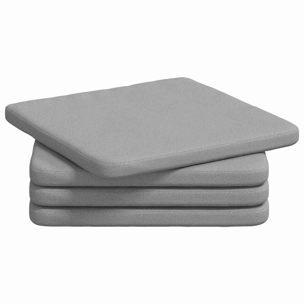 Sitzkissen 4 pcs Hellgrau 40 x 40 x 3 cm Stoff