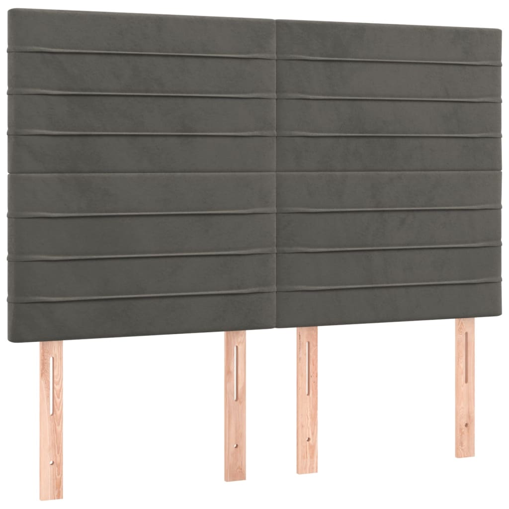 Kopfteil Hellgrau 80x5x118/128 cm Samt