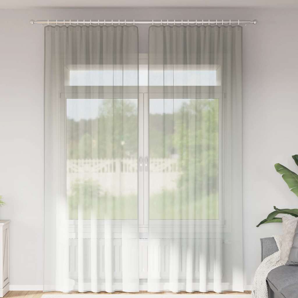 Voile Vorhänge mit Ösen 2 Stk. Apfelgrün 140x140 cm