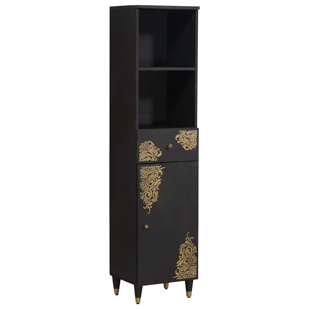 Badezimmerschrank Grau 38 x 33 x 160 cm Massivholz Mango