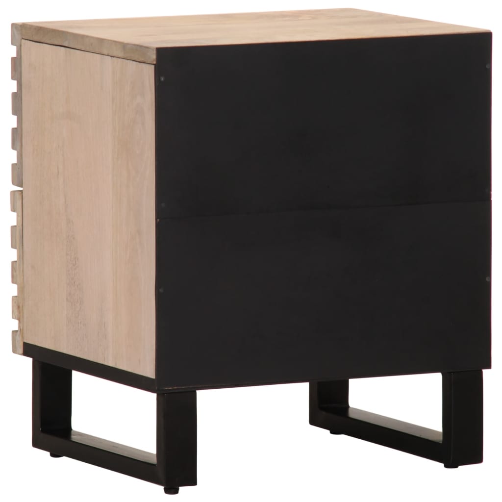 Nachttisch 40x34x46 cm Raues Mangoholz