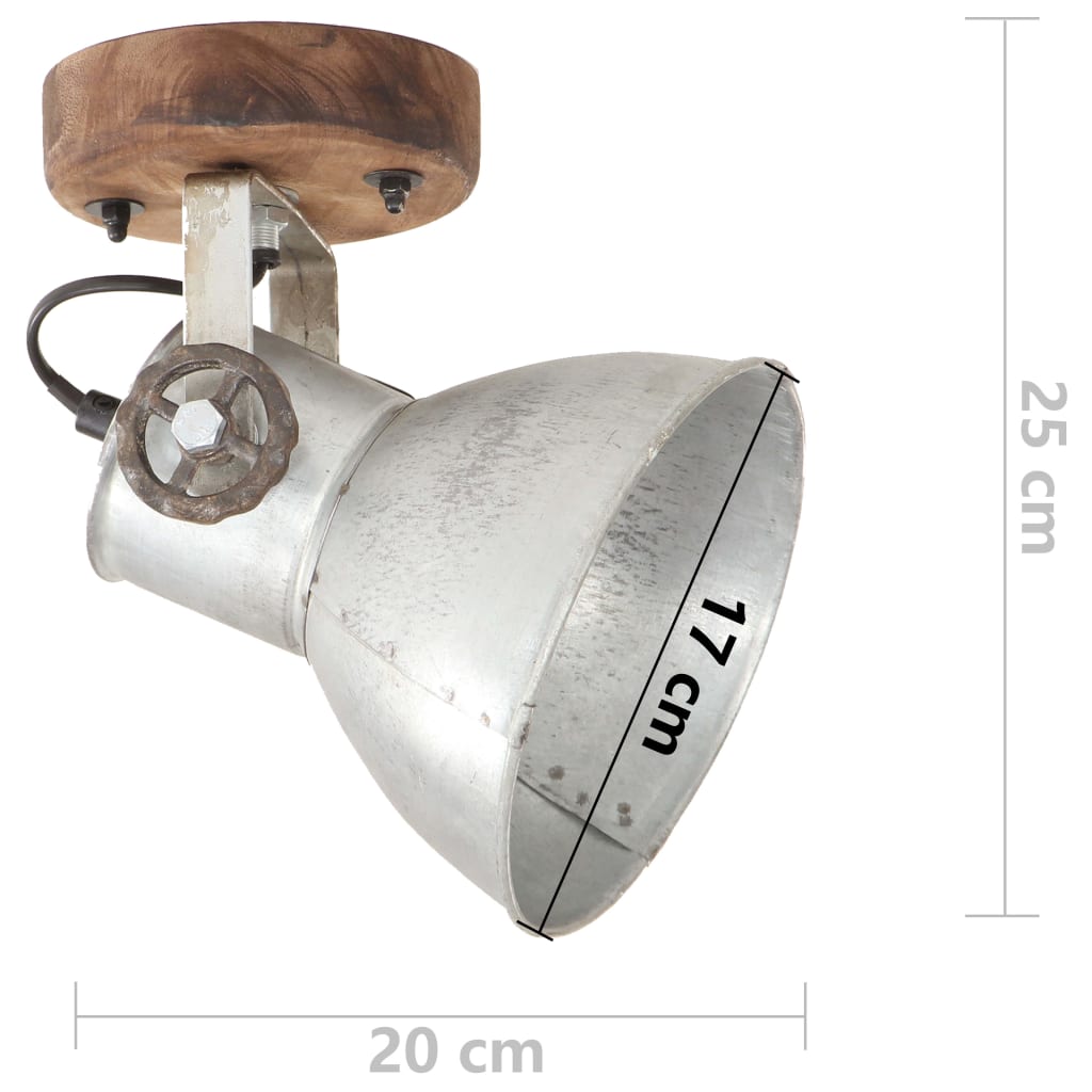 Wandlampe Industriestil Silbern 45x25 cm E27