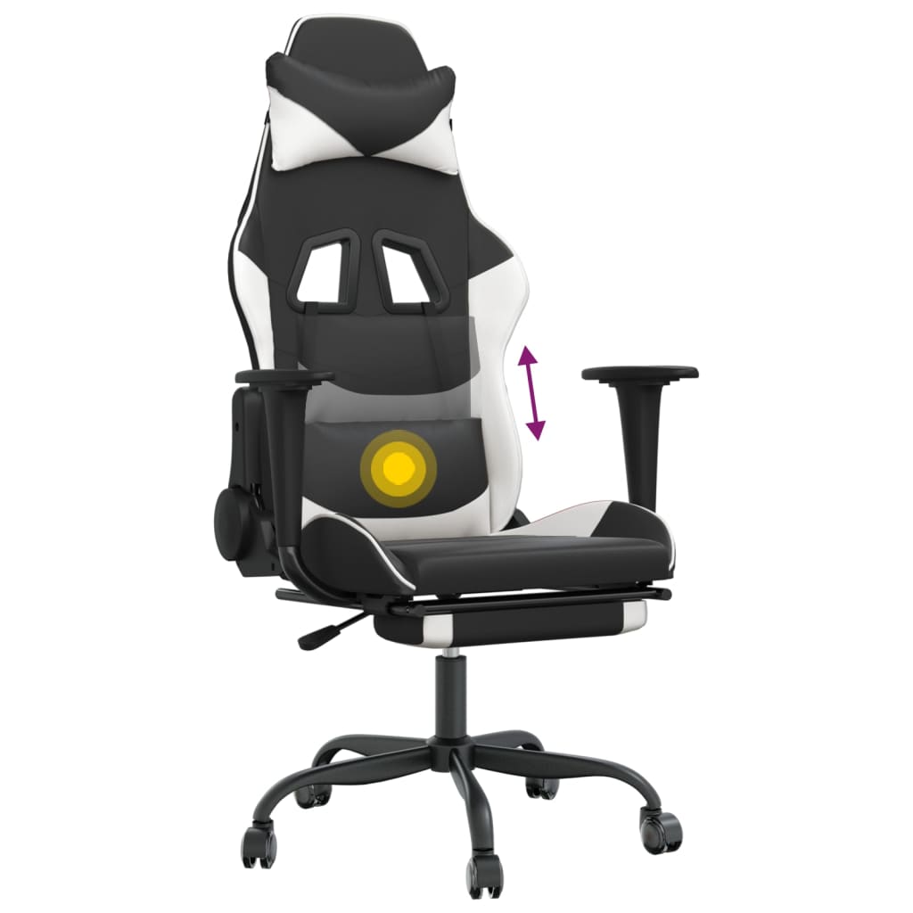 Gaming-Stuhl mit Massagefunktion Schwarz und Rot Kunstleder