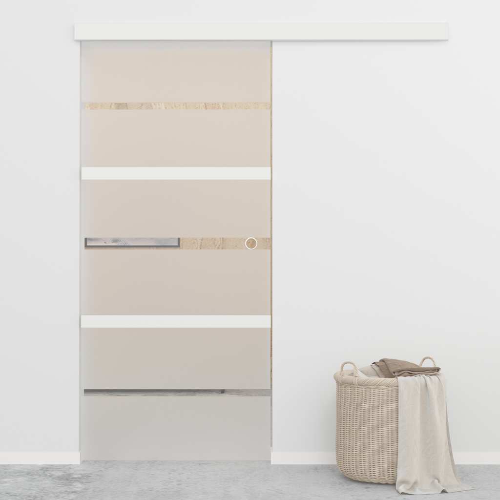 Schiebetür ESG-Glas und Aluminium 76x212 cm Silbern