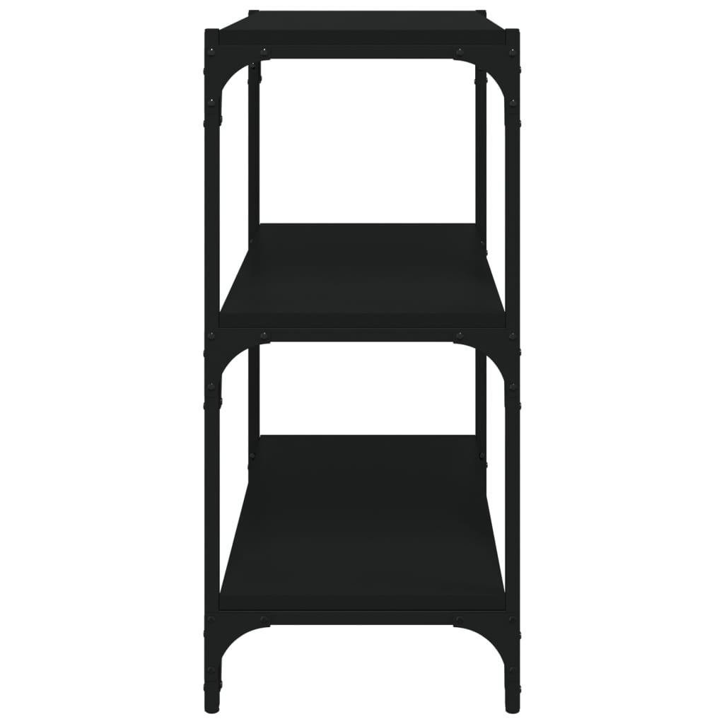 Bücherregal Schwarz 40x33x70,5 cm Holzwerkstoff und Stahl