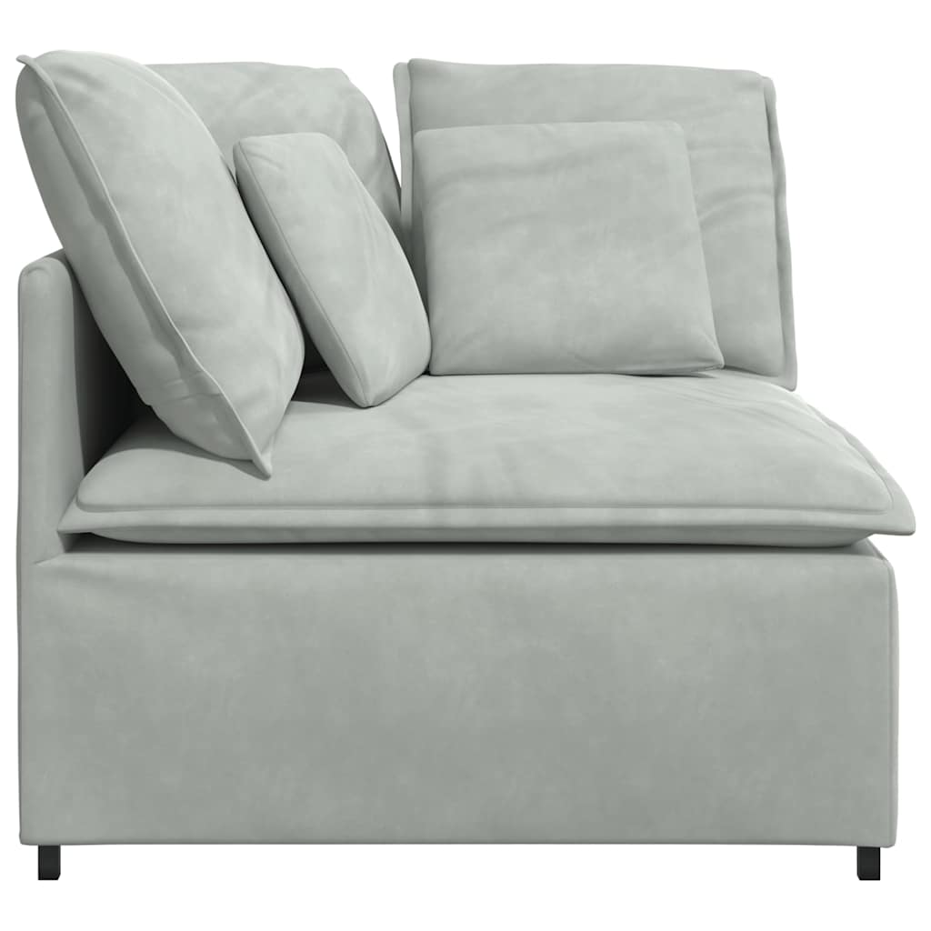 Modulares Sofa Endmodul mit Armlehne Kissen Blau 100 cm