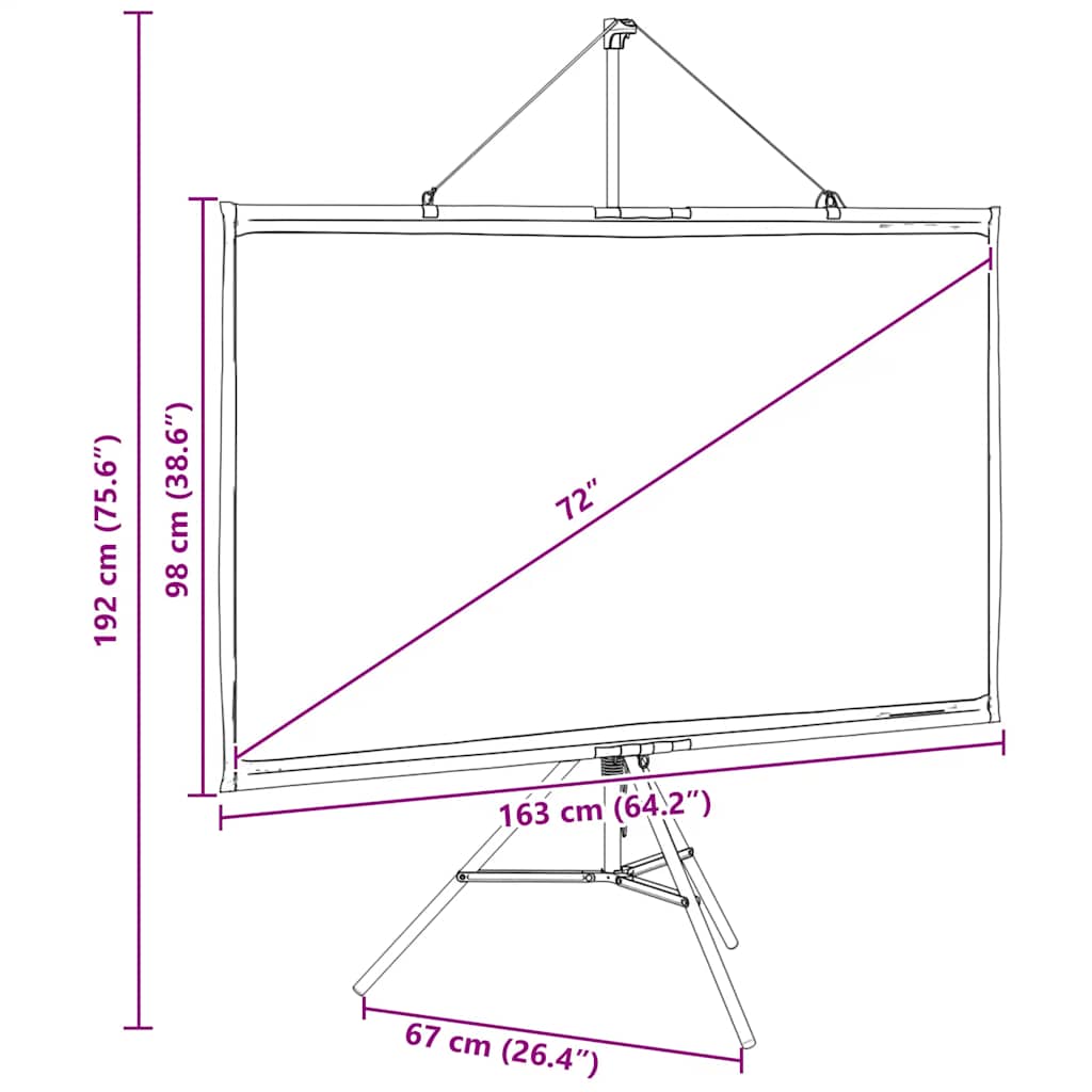 Projektionsleinwand mit Stativ 50 Zoll 4:3