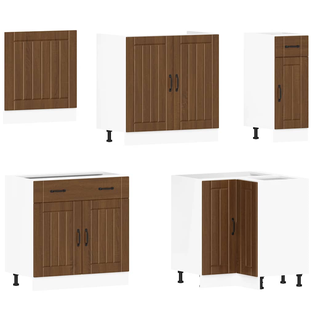 11-tlg. Küchenschrank-Set Lucca Weiß Holzwerkstoff