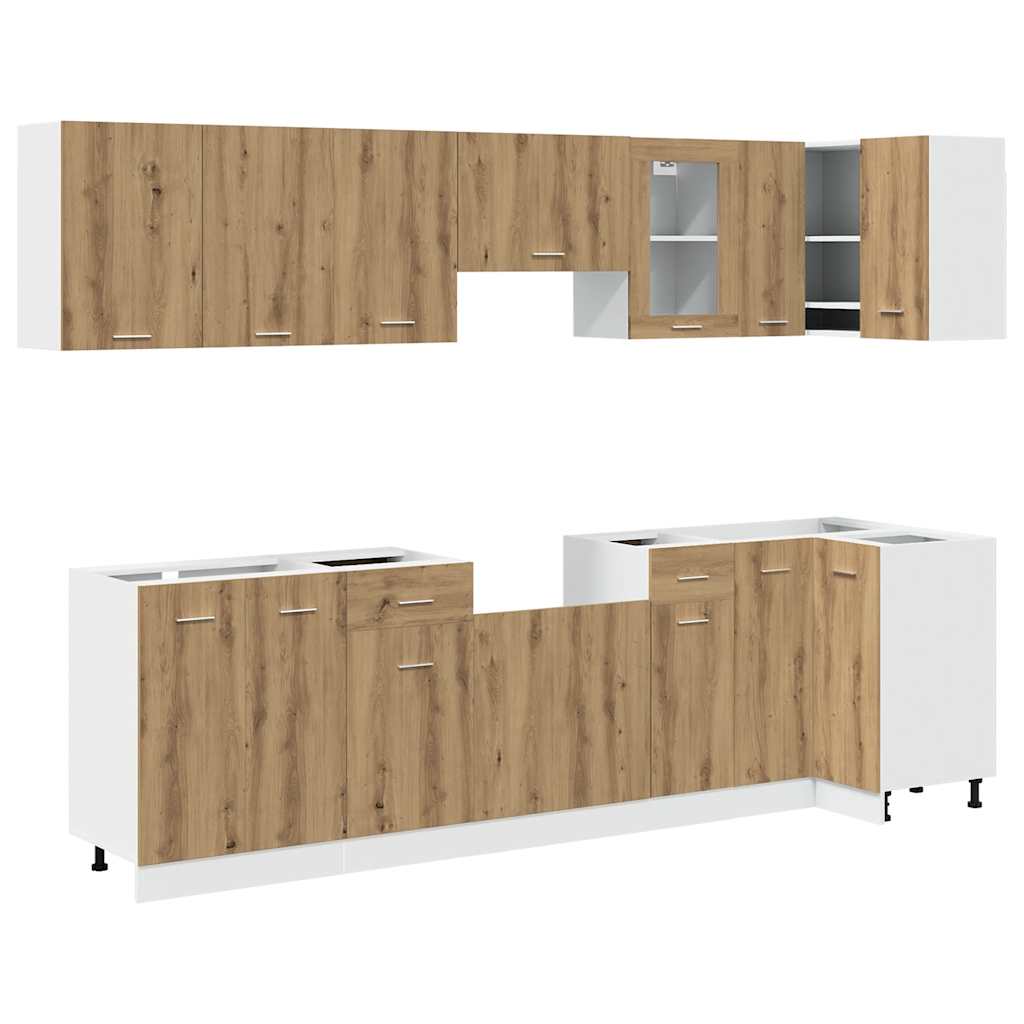 11-tlg. Küchenschrank-Set Lyon Altholz-Optik Holzwerkstoff