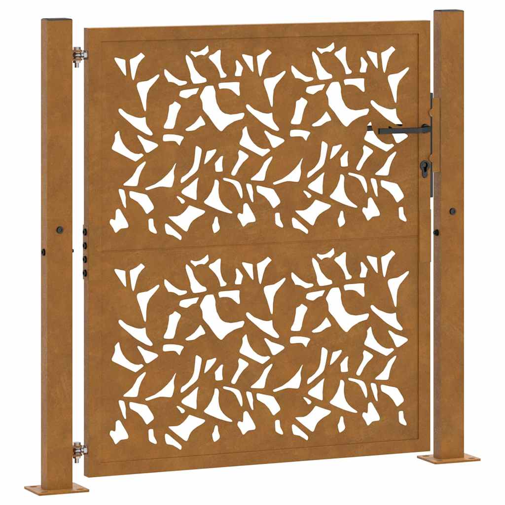 Gartentor Schwarz 100x100 cm Stahl Lichtdesign