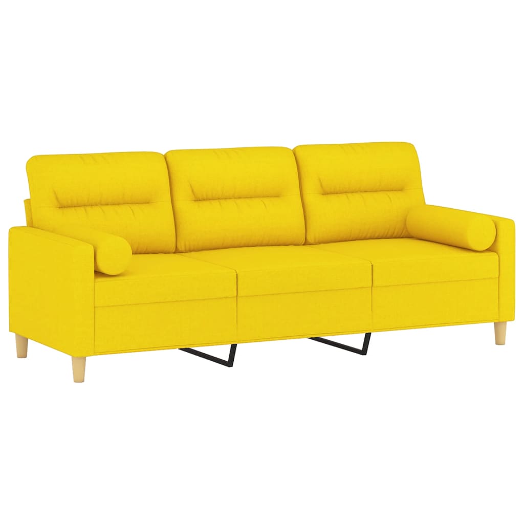2-Sitzer-Sofa mit Zierkissen Braun 120 cm Stoff