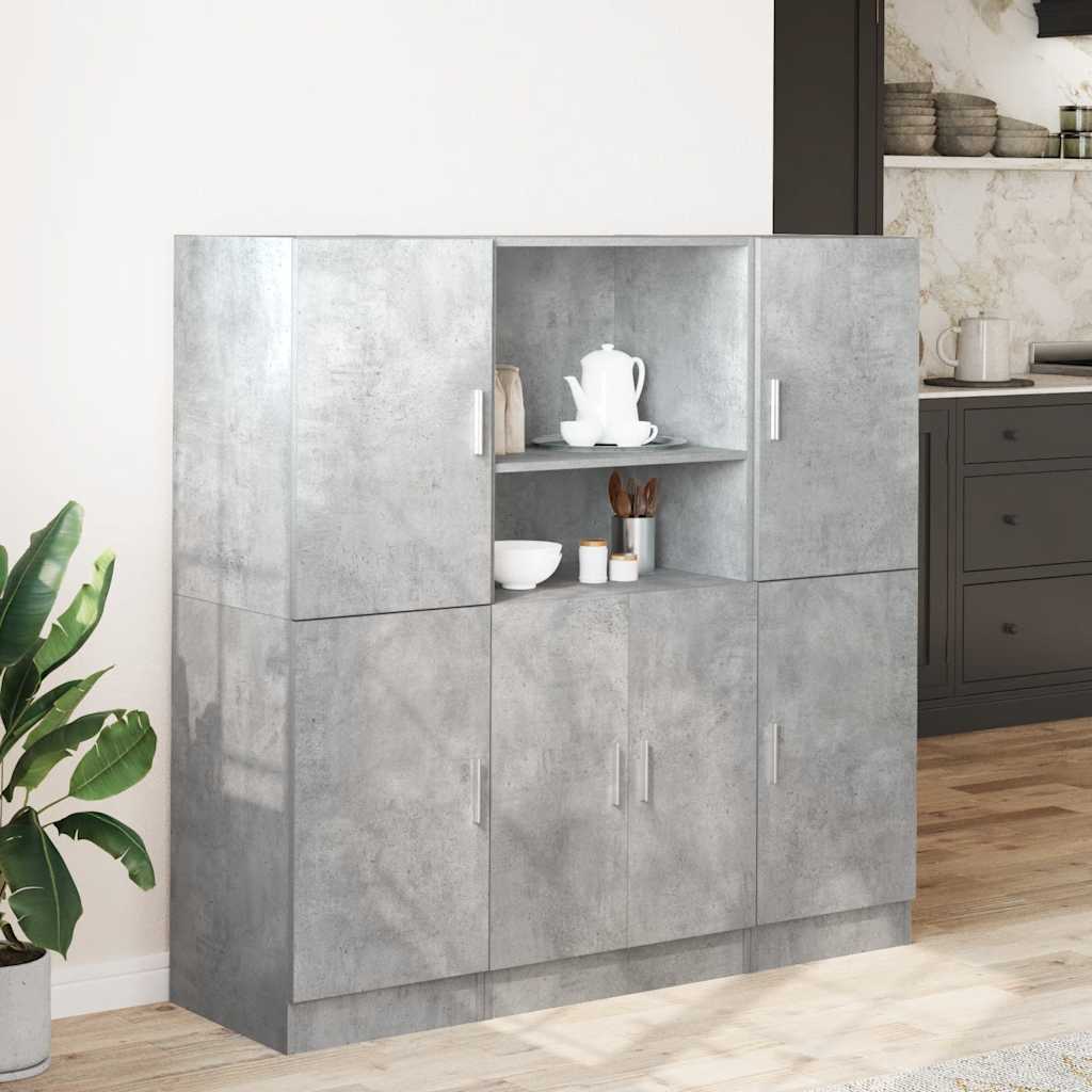 3-tlg. Küchenschrank-Set Weiß Holzwerkstoff