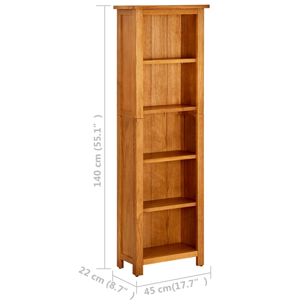 Bücherregal 45x22,5x82 cm Eiche Massivholz