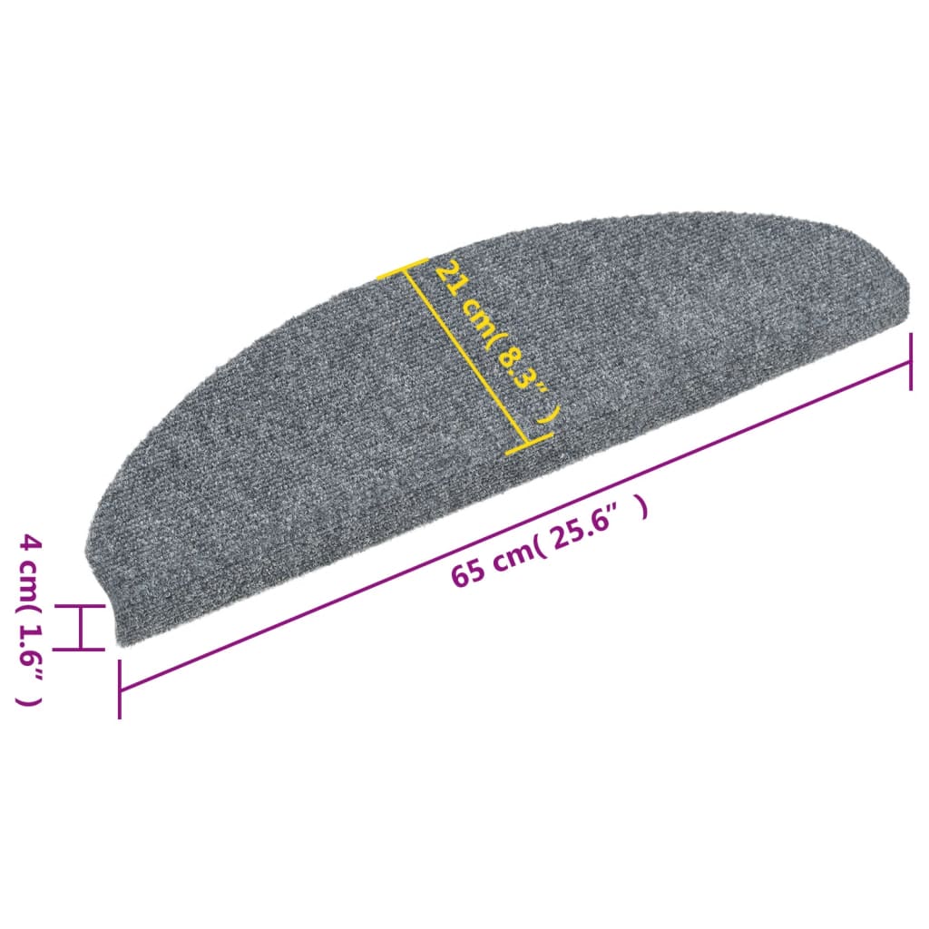 Stufenmatten Selbstklebend 15 Stk. 56x17x3 cm Hellbraun Halbrund